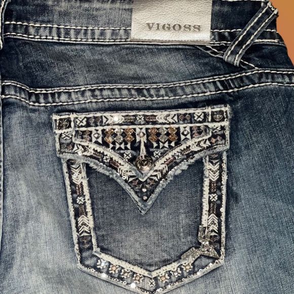 Plus Size Vigoss Bedazzled The New York Bootcut Jeans Size 42x31 - Picture 4 of 5